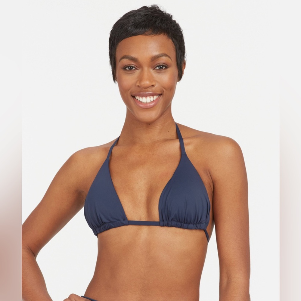 SPANX SWIM TRIANGLE TOP SUN-KISSED NAVY NEW WITH TAGS SIZE XSMALL